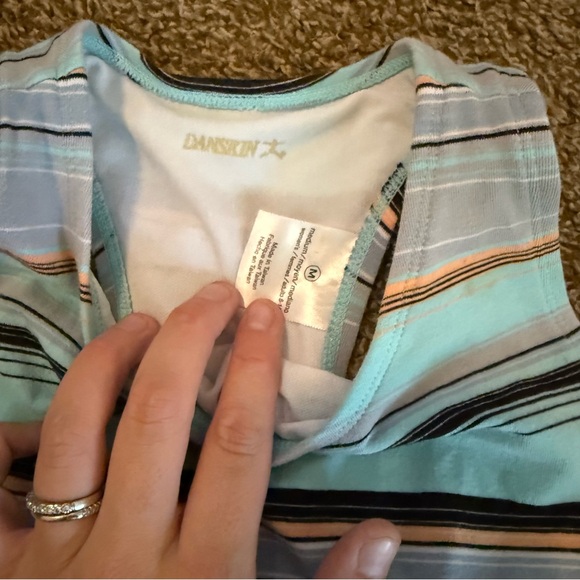 Danskin Striped Tank Top - Blue, Black, Orange, White - Picture 3 of 3